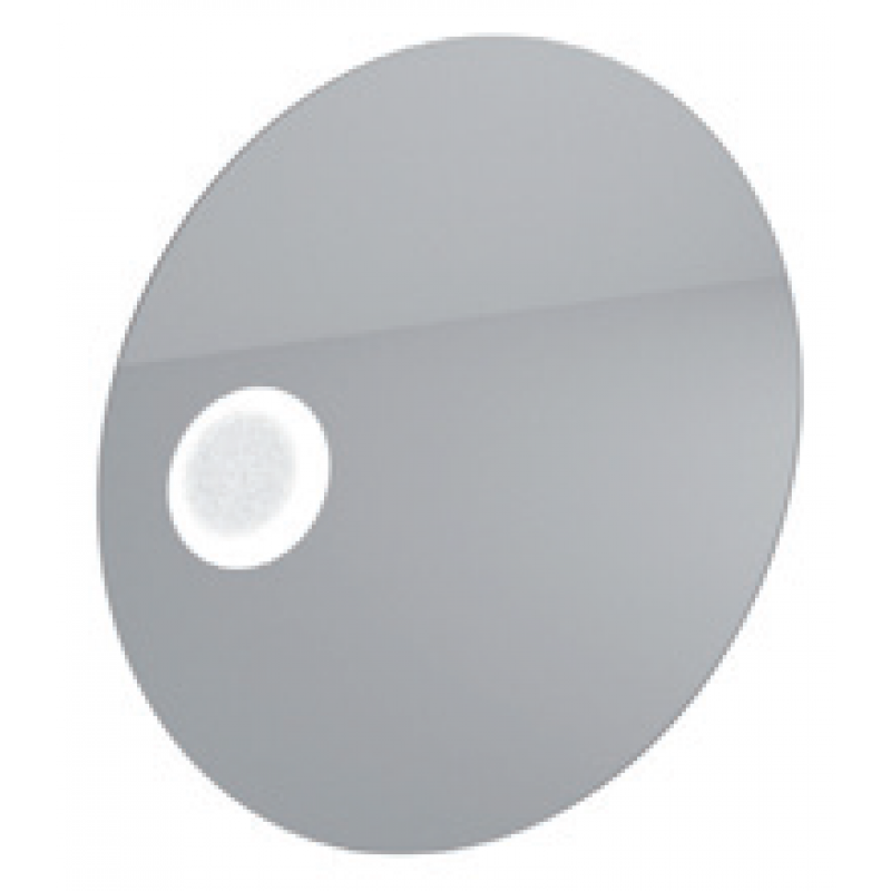 Round backlit mirror with touch-switch and stainless steel frame L100