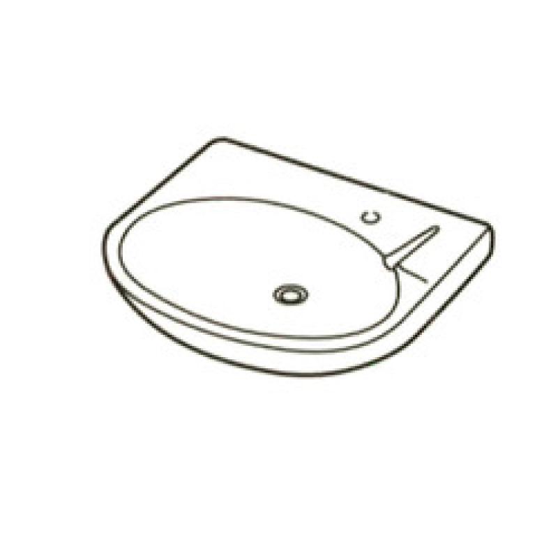 Original style portman 600 x 480mm basin - White / 1 Right hand Taphole no overflow no chainhole