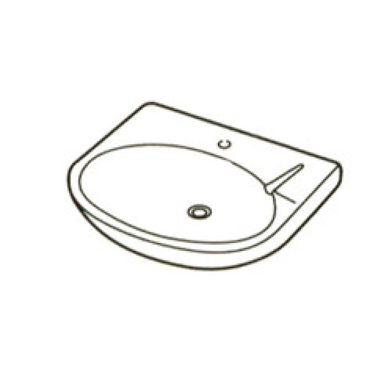 Original style portman 600 x 480mm basin - White / 1 Taphole no overflow no chainhole