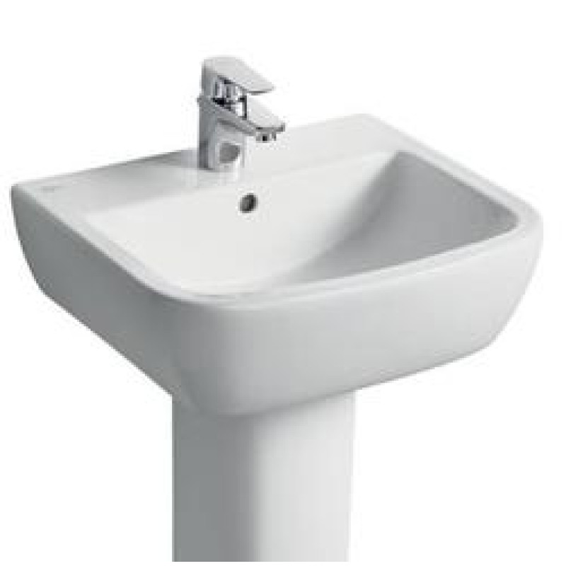 Tempo 50cm pedestal basin 1 tapholes - White