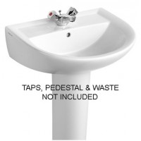 Sandringham 21 55cm pedestal basin 1H - White / with chain hole
