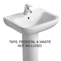 Portman 21 55cm 1H Pedestal Basin with overflow - White