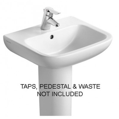 Portman 21 50cm 1H Pedestal Basin with overflow - White