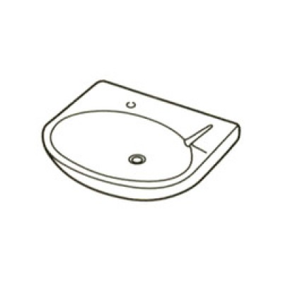Original style portman Basin - White / 1 Left Hand Taphole No overflow No chain hole