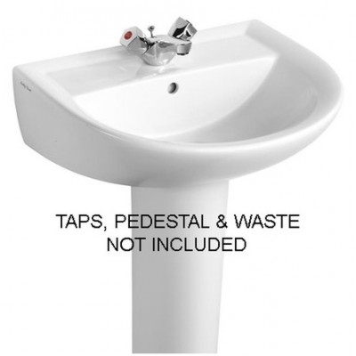 Sandringham 21 55cm pedestal basin 1H - White / with chain hole