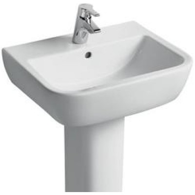 Tempo 55cm pedestal basin 1 taphole - White