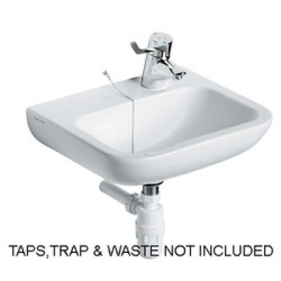 Portman 21 500 x 420mm Basin - White / One right hand taphole No overflow No chainhole