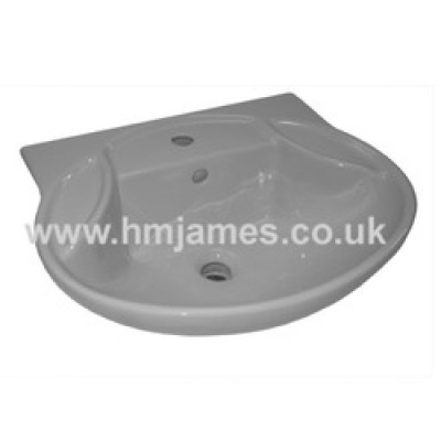 Tupil Replacement 56cm 1 Taphole Basin - Whisper Apricot