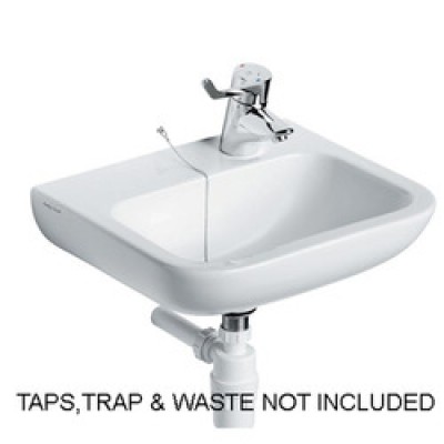 Portman 21 500 x 420mm Basin - White / One left hand taphole No overflow No chainhole