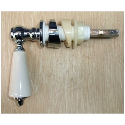 CISTERN LEVER (Coloured porcelain handle & wedge spacers) - Pergamon / Chablis