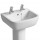 Tempo 50cm pedestal basin 2 tapholes - White