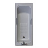 WHISPER GREY / 2 TAPHOLE TWINGRIP BATH 1675x700