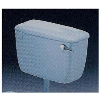 Sky Blue WC TOILET CISTERN low level model - Bottom entry inlet and overflow