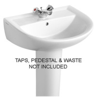 Sandringham 21 55cm pedestal basin 1H - White