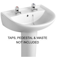 Sandringham 21 50cm pedestal basin 1H - White